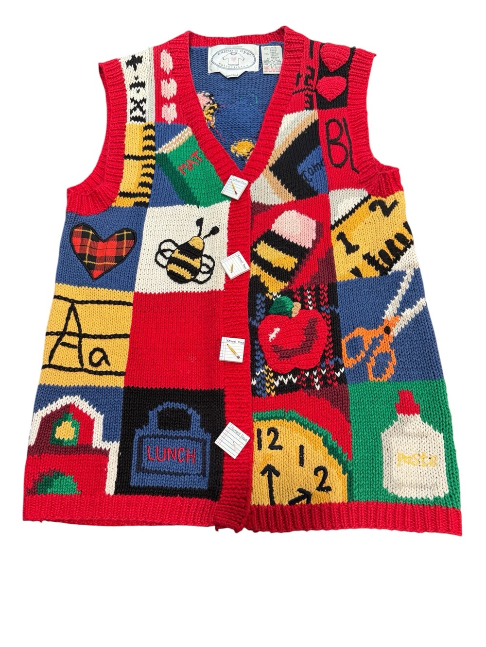 Eagles Eye Vintage 90’s Small Embellished School Teacher Knit Button Up Vest
